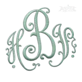 Paris Embroidery Monogram Font File Digitized