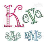 Baroque Beauty Arabesque Dots Machine Embroidery Font - Apex All