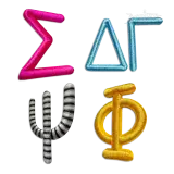 Greek Chalkboard 3D Puff Embroidery Font Digitized by Apex Designs