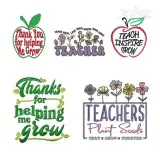 Grow Plant Seeds Teacher Appreciation Embroidery Design by Apex All