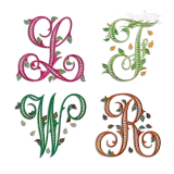 Leaves Ribbed Script Machine Embroidery Font by Apex Digitized