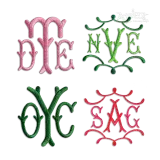 Pagoda Monogram Machine Embroidery Font - Apex