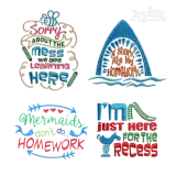 Playful Witty Back to School Sayings Embroidery Design - Apex