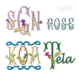 Rose Fishtail Rosebud Machine Embroidery Font by Apex Digitized