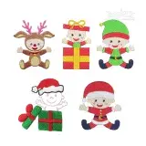 Santa Reindeer Kid Gift Box Baby Elf Machine Embroidery Designs Apex All