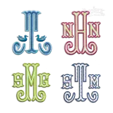 Shirley Monogram Applique Machine Embroidery Font by Apex All