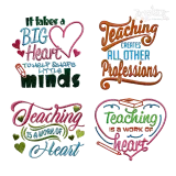 Teaching Appreciation Sayings Machine Embroidery Designs by Apex