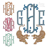 Vienna Machine Monogram Embroidery Font All Applique