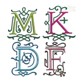 Ornamental Decor Mingled Monogram Machine Embroidery Font Digitized