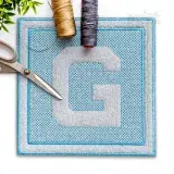 Embossed Frame Machine Embroidery Monogram Font - Apex G