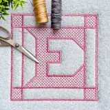 Square Block Sans Serif Monogram Quilt Machine Embroidery Font E