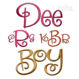 Augusta Curlz Machine Embroidery Font by Apex All