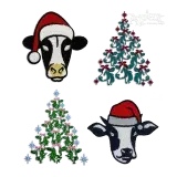 Christmas Tree Cow Heifer Machine Embroidery Designs by Apex All