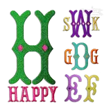 Diamond Fishtail Monogram Machine Embroidery Font - Apex All