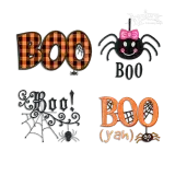 Halloween Spider Web Boo Machine Applique and Embroidery Designs by Apex
