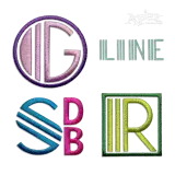 Jazzy Stripe Machine Embroidery Font by Apex