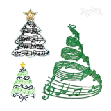 Music Christmas Tree Machine Embroidery Design All