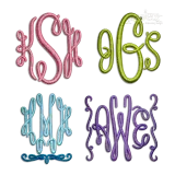 Royal Circle Monogram 3D Puff Embroidery Font by Apex Digitized