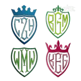Shield Shaped Machine Monogram Embroidery Font by Apex Digitizing
