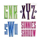 Sunnies Shadow Machine Embroidery Font by Apex All
