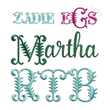 Zadie Machine Embroidery Font by Apex All