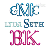 Lyda Machine Embroidery Font by Apex All