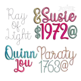 Molly Script Regular, 3D Puff & Chain Stitch Embroidery Font Alphabet All 1