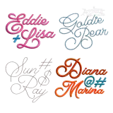 Bernard Script Regular 3D Puff Chain Stitch Embroidery Font Bundle Apex All