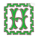 Bamboo Monogram Machine Embroidery Font by Apex All Digitized H
