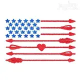 USA American Flag Embroidery Design with Arrow