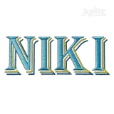 Three Color Stacked Shadow Embroidery Font Block