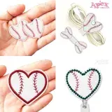 Baseball Heart ITH Embroidery Designs Bundle thumbnail
