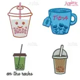 Boba Bubble Tea Embroidery Designs Bundle thumbnail