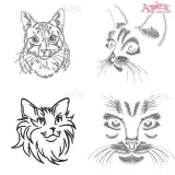 Cat Face Embroidery Designs Bundle thumbnail