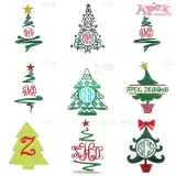 Christmas Tree Frame Embroidery Designs Bundle thumbnail