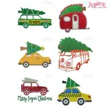 Christmas Vehicles Embroidery Designs Bundle thumbnail