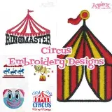 circus tent embroidery design thumbnail bundle