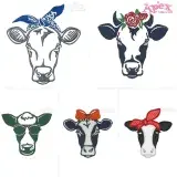 Cow Embroidery Designs Bundle thumbnail
