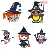 Cute Witch Embroidery Designs Bundle thumbnail