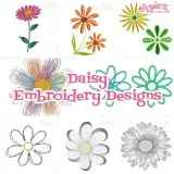 daisy embroidery design flower thumbnail bundle
