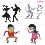 Dancing Couple Embroidery Designs Bundle thumbnail