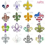 Fleur-de-lis Embroidery Designs Bundle thumbnail