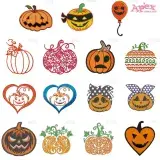 Halloween Pumpkin Embroidery Designs Bundle thumbnail