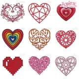 Heart Shaped Embroidery Designs Bundle thumbnail