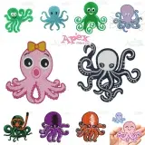 Octopus Embroidery Designs Bundle thumbnail
