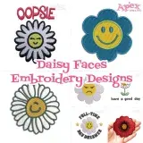 smiley daisy embroidery design thumbnail