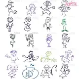 Stick Figure People Embroidery Designs Bundle thumbnail