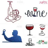 Wine Glass Embroidery Designs Bundle thumbnail