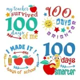 100 Days SVG Cuttable Designs