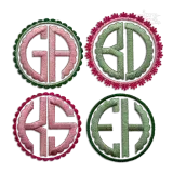 Dottie 2-letter Circle Machine Embroidery Font Sample